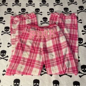 PINK Victoria's Secret Plaid Pajama Pants - Pink and White
